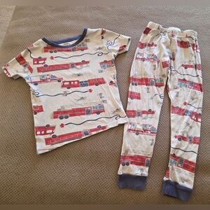Carter's size 6 2 piece pj set short sleeve top & pants fire truck Dalmatian fir